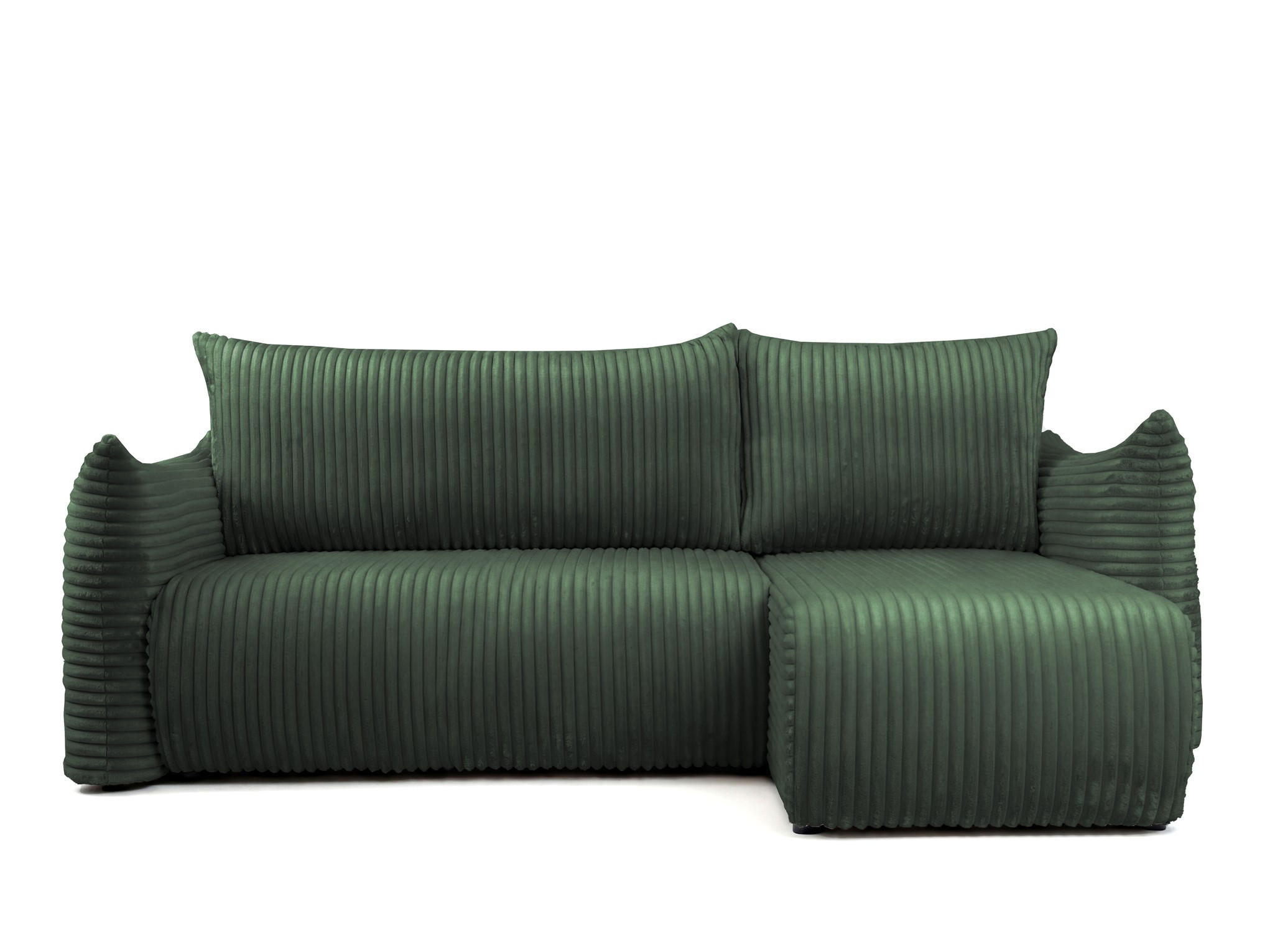 ECKSOFA Mailand Xs Mit Schlaffunktion - Grün, Holzwerkstoff/Textil (226/154cm) - Fun Möbel