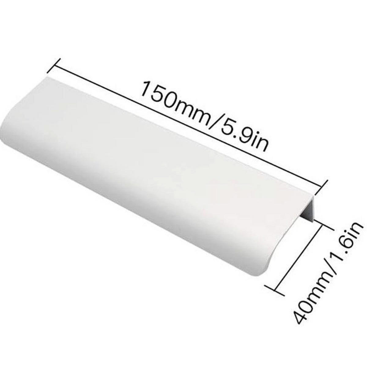 MÖBELGRIFF 8er-Set 150 mm Aluminium - Weiß, Metall (4/3/15cm)
