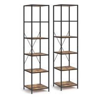 RAUMTEILER Fyrk Antikholz 40 x 174 cm 2er Set - Alteiche/Schwarz, Holzwerkstoff (40/174/39.5cm) - Vicco