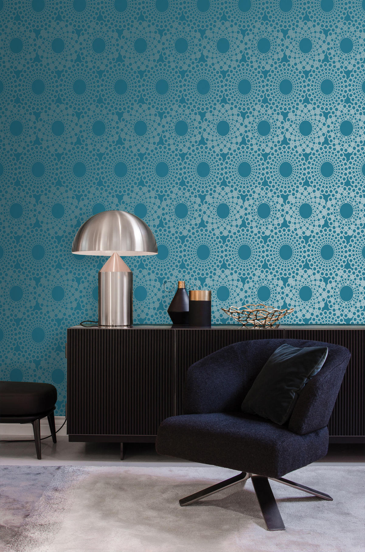 TAPETE grafische Form 53 cm x 10.05 m - Blau, Papier (53/1000cm) - Origin Wallcoverings