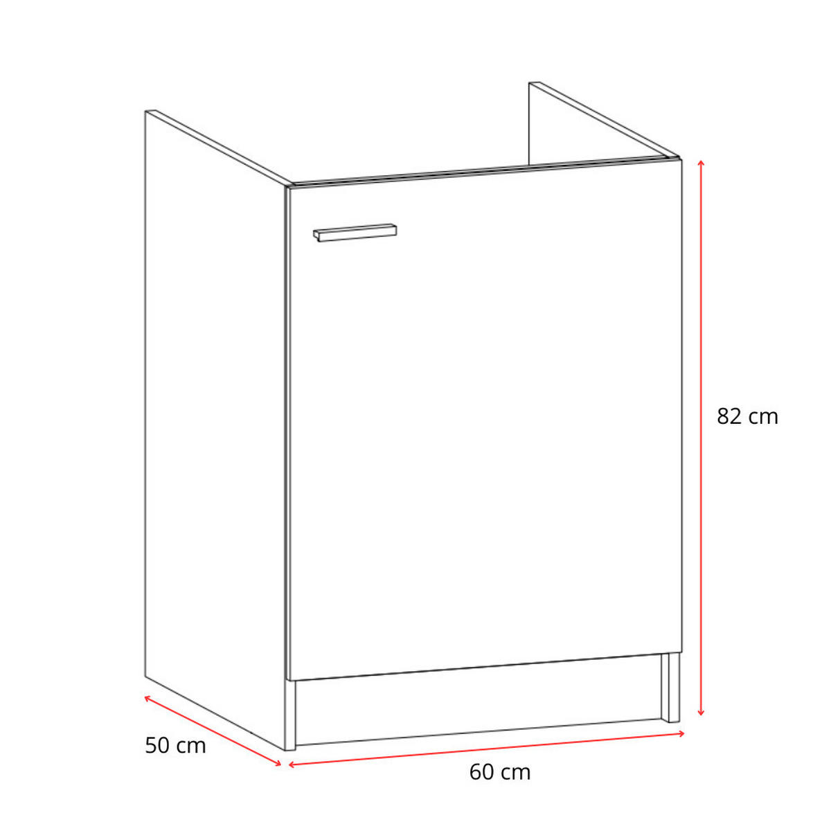 SPÜLUNTERSCHRANK 60cm mit Spüle + Armatur Sonoma-Eiche - Sonoma Eiche, Holzwerkstoff (60/82/50cm) - Stamar