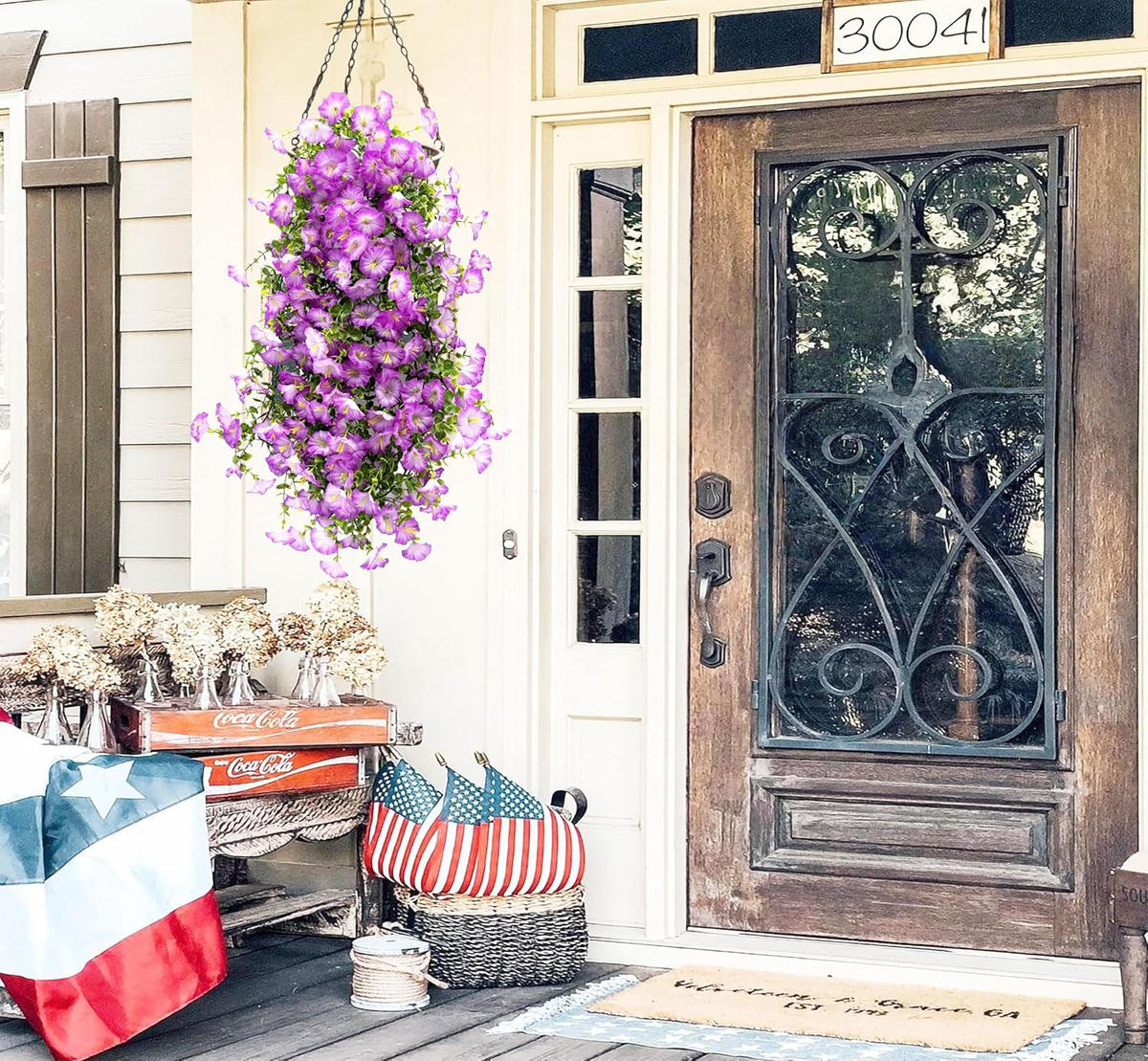 KUNSTBLUME 2 Stück Kunstblumen Veilchen Hängend - Beige, Kunststoff (75cm) - Kaket