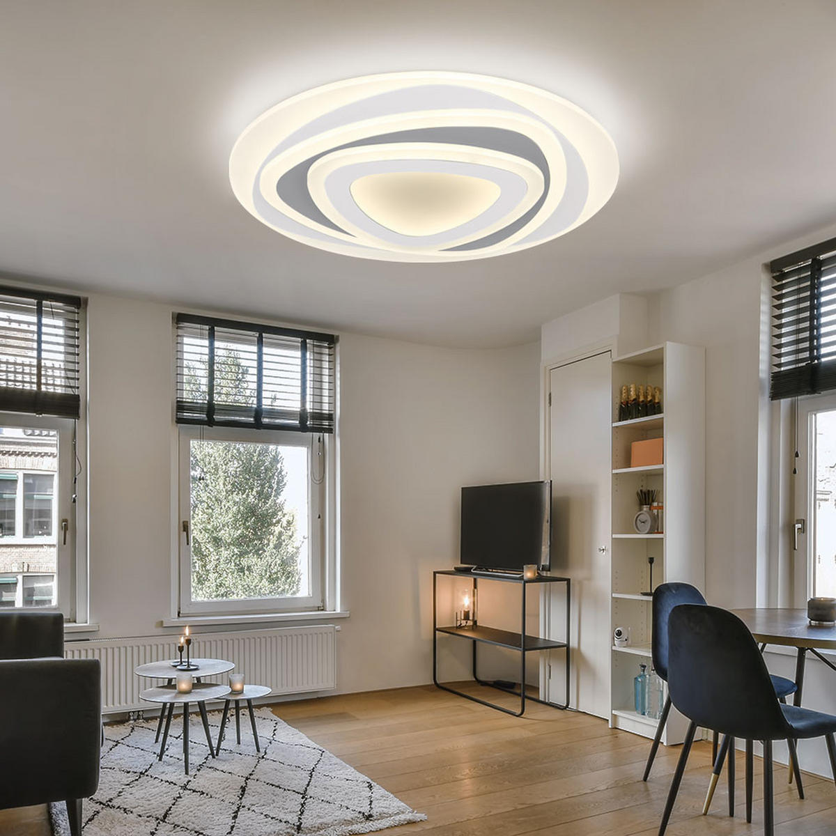 LED DECKENLEUCHTE Sabatino Weiß - Weiß, Metall (50/50/6cm) - Globo Lighting