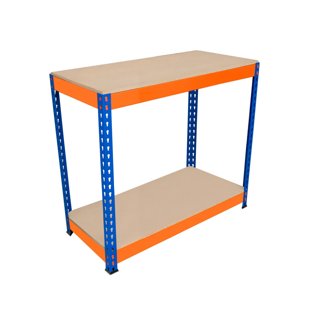 WERKBANK S-Rax 2-stufig - 90cm x 45cm x 90cm - Orange, Holzwerkstoff (90/90/45cm)