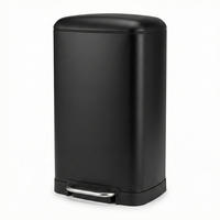 MÜLLBEHÄLTER mit Pedal Myk 30 l 35/32/61 cm - Schwarz, Metall (32/61/35cm) - NUXIO