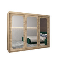 SCHWEBETÜRENSCHRANK 200/250/62 3-türig - Silberfarben/Sonoma Eiche, Holz/Kunststoff (250/200/62cm) - MÖBEL KRYSPOL