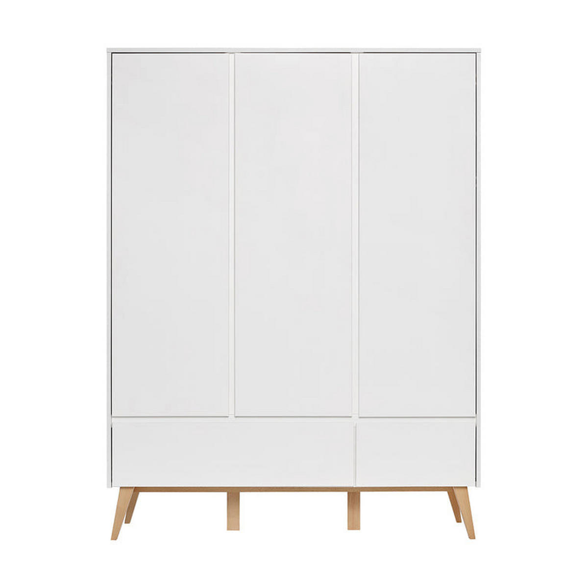 SKRIŇA 3 dvere Biela a drevo - biela, kompozitné drevo (149/200/52cm) - Petits-meubles