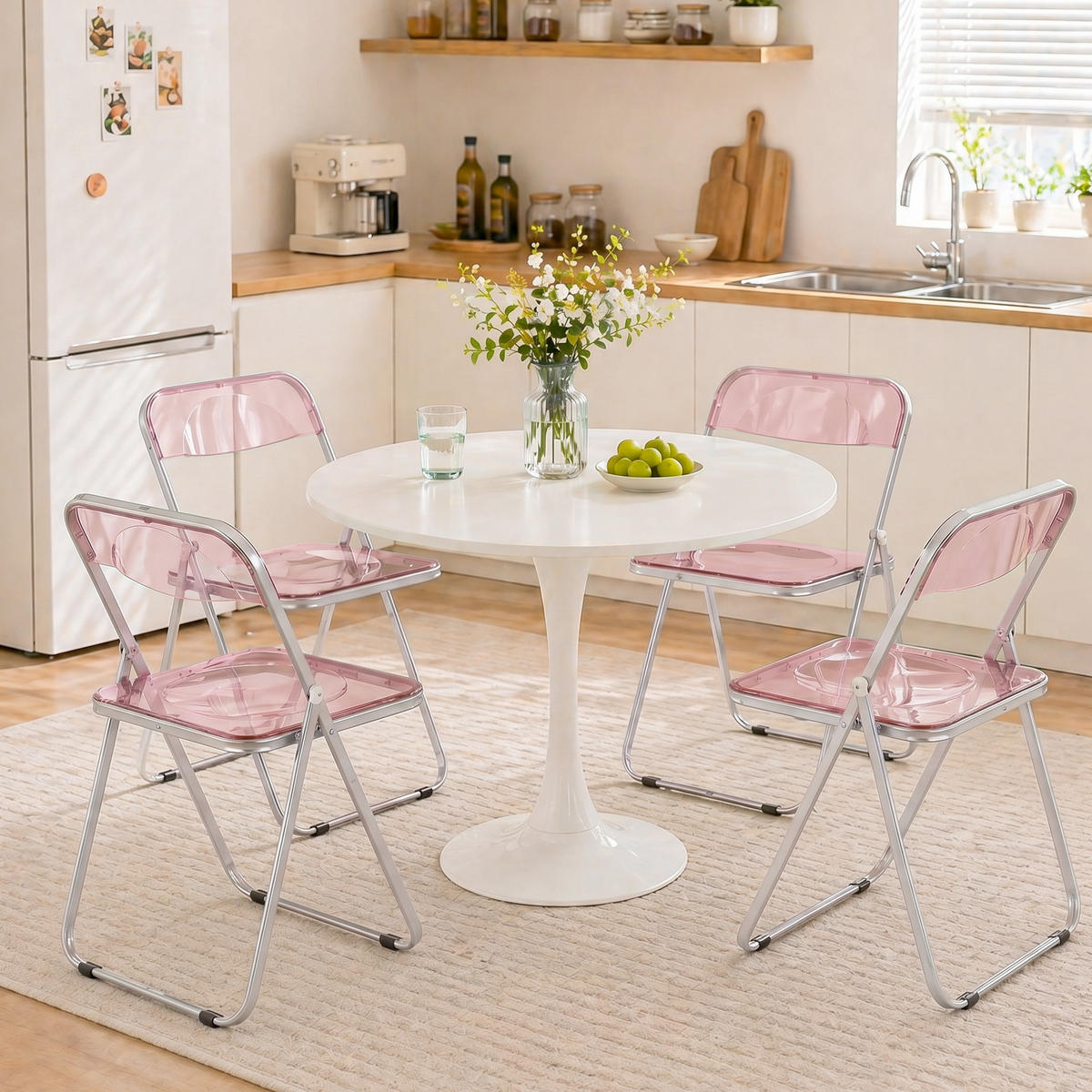 KLAPPSESSEL Rosa 4 Stück - Rosa, Kunststoff (47/75/48cm) - GiPP