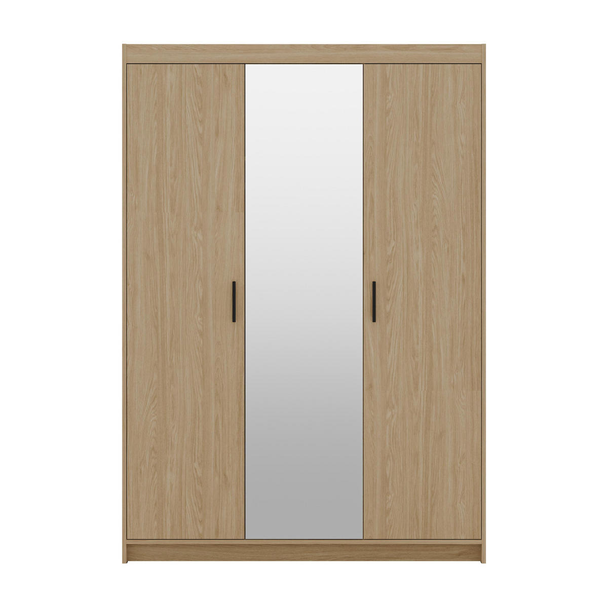 KLEIDERSCHRANK Storicos Geölte Eiche 133/190,5/53 cm - Modern mit Spiegel 3-türig - Eichefarben, Holzwerkstoff/Kunststoff (133/190.6/53cm) - AX Living