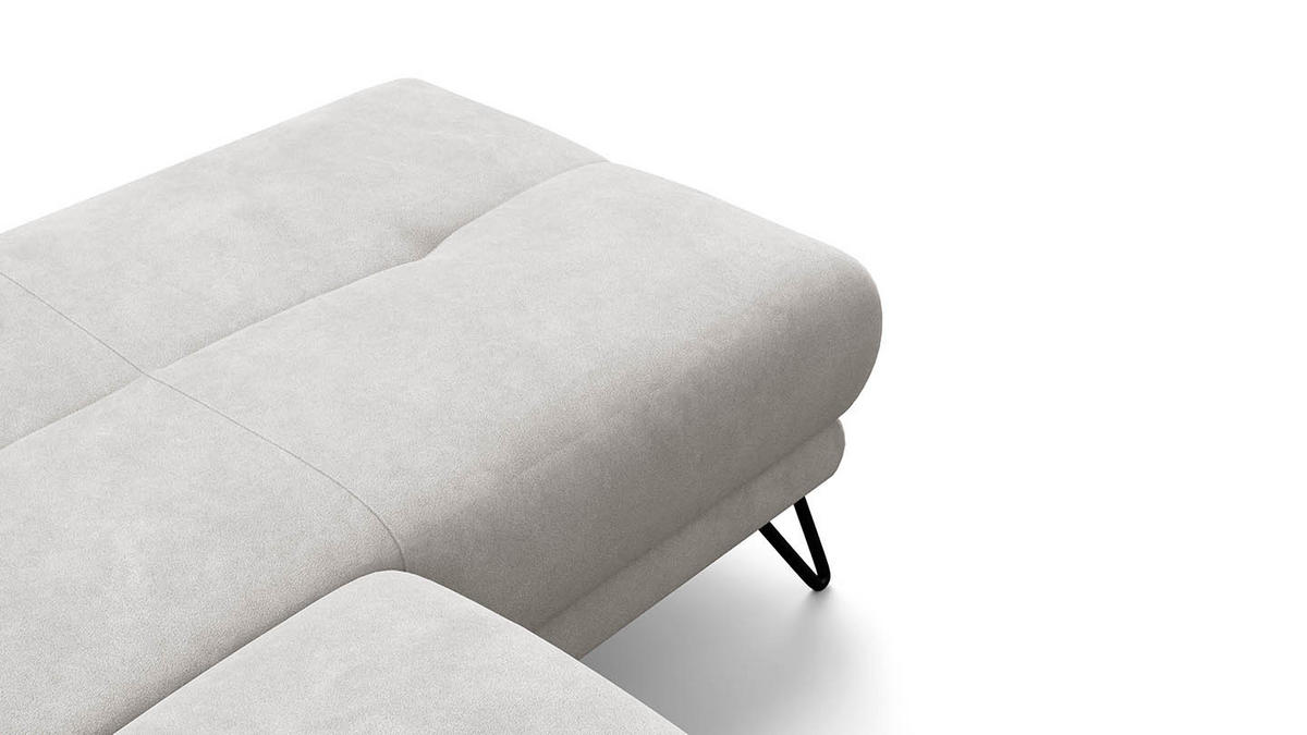 ECKSOFA RODEN 4-Sitzer mit Relax, creme, Veloursstoff - Creme, Holz/Textil (268/92cm) - Wozimo