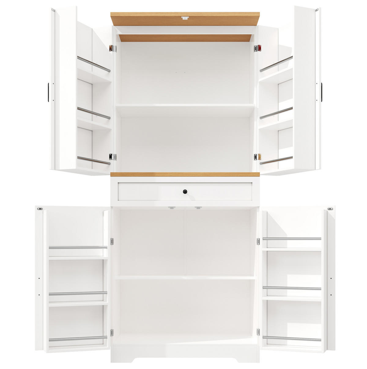 BUFFET 80/180/40 cm Weiß aus MDF mit Kippschutz - Weiß, Holzwerkstoff (40/180/80cm) - OKMYHOME