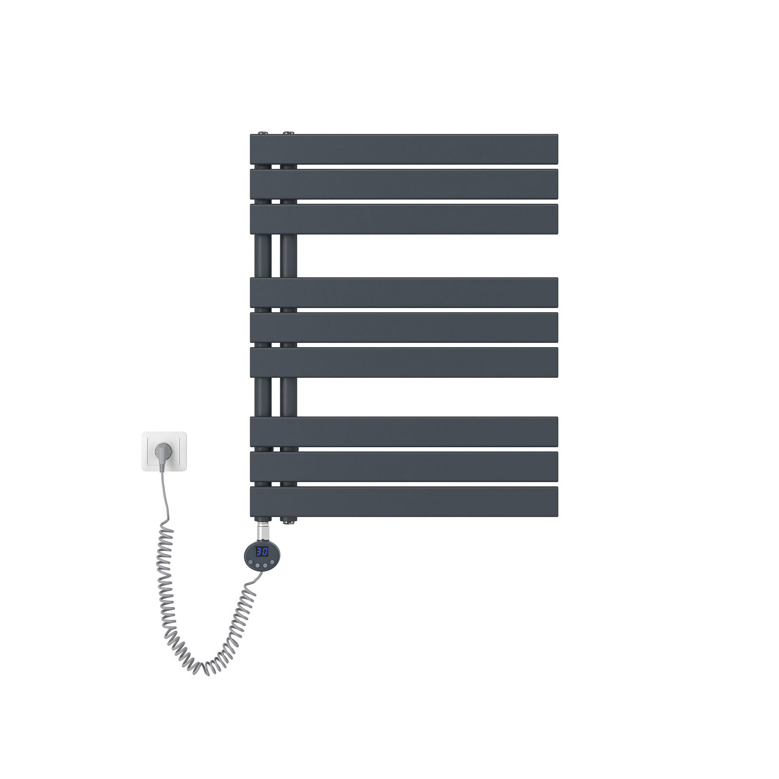 HEIZKÖRPER Elektrisch WLAN Thermostat Anthrazit 75/60 cm - Anthrazit, Metall (60/76.2/5.9cm) - EMKE