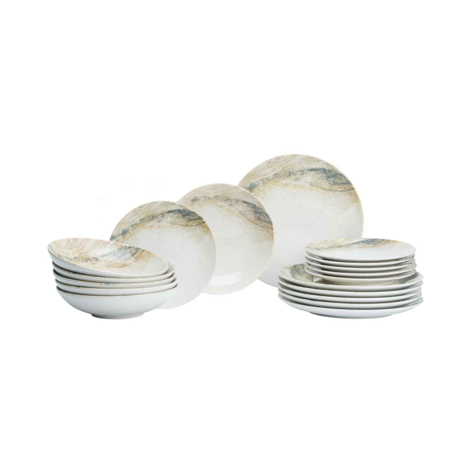 TELLER-SET Arezzo braun 18-tlg. - Braun, Keramik (2/2/2cm) - Ritzenhoff Breker