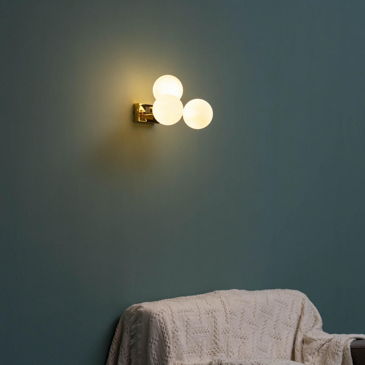 WANDLEUCHTE Ambrosia, Roségold und Weiß, 24cm - Roségold, Glas (22/17/24cm) - KOSILUM