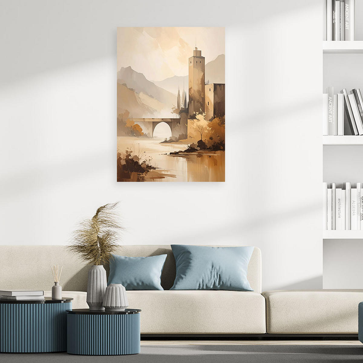 LEINWANDBILD Landschaften 80x120cm - Beige, Textil (80/120cm) - Feeby