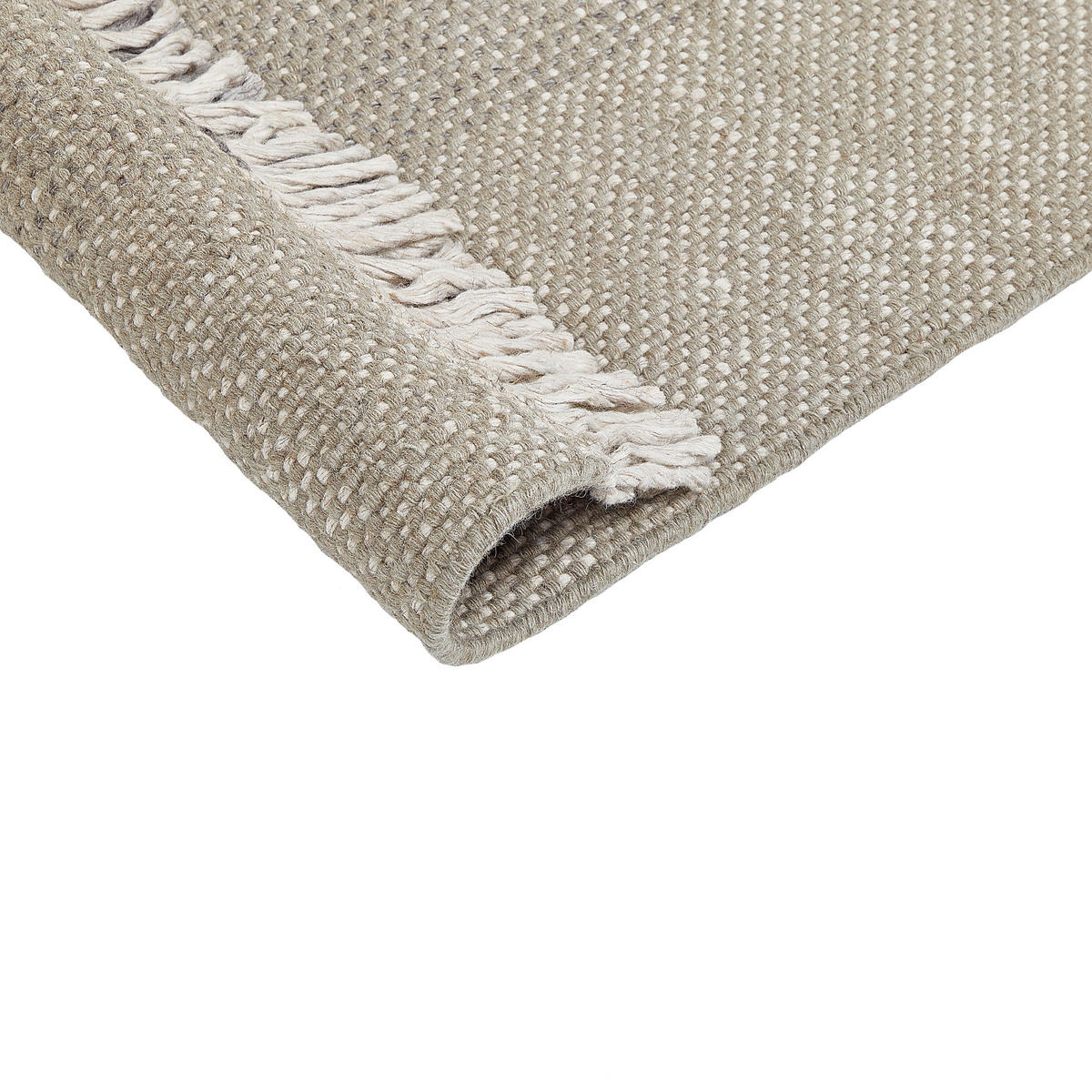 TEPPICH geflochten Tekeler 200/140 cm - Grau, Textil (140/200cm) - Beliani