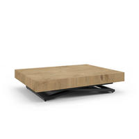 COUCHTISCH SANNA U - Eichefarben/Schwarz, Holzwerkstoff/Metall (80/120/27cm) - Meblini