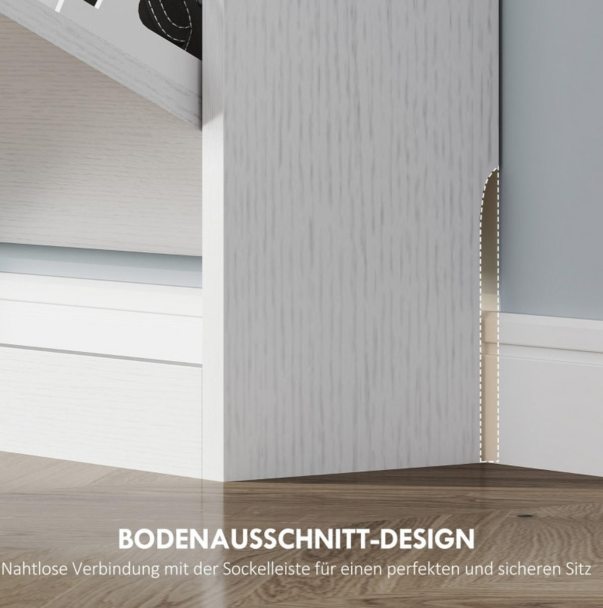 SCHUHSCHRANK mit 3 Klappen 80 x 17 x 108 cm Holz Weiß - Weiß, Holz (17/108/80cm) - Beauniv