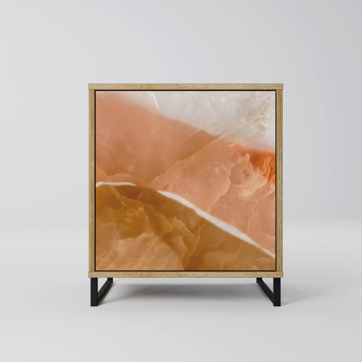 SIDEBOARD SANDHILLS SPLENDOUR, Eichefarben, 57,5x42x57,5 cm, Ohne Füße - Eichefarben/Multicolor, Holzwerkstoff (57.5/57.5/42cm) - SpaceRebels
