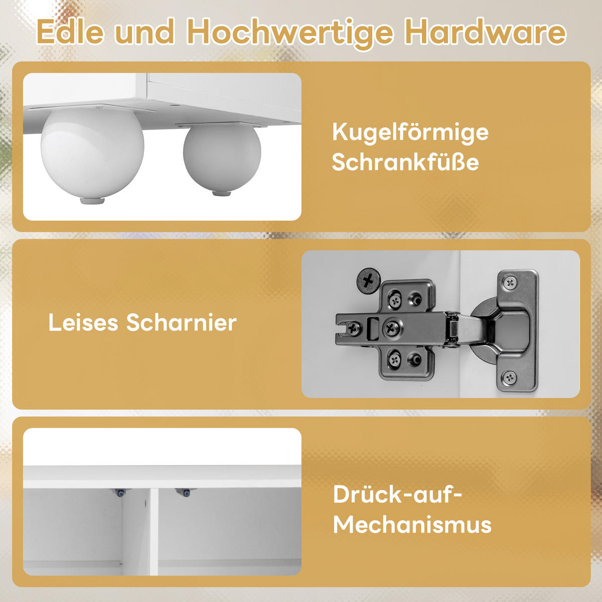 TV-LOWBOARD 180,5/38/50 cm in Weiß mit mehrtürigem Stauraum - Weiß, Holzwerkstoff (180.5/50/38cm) - BEAOK