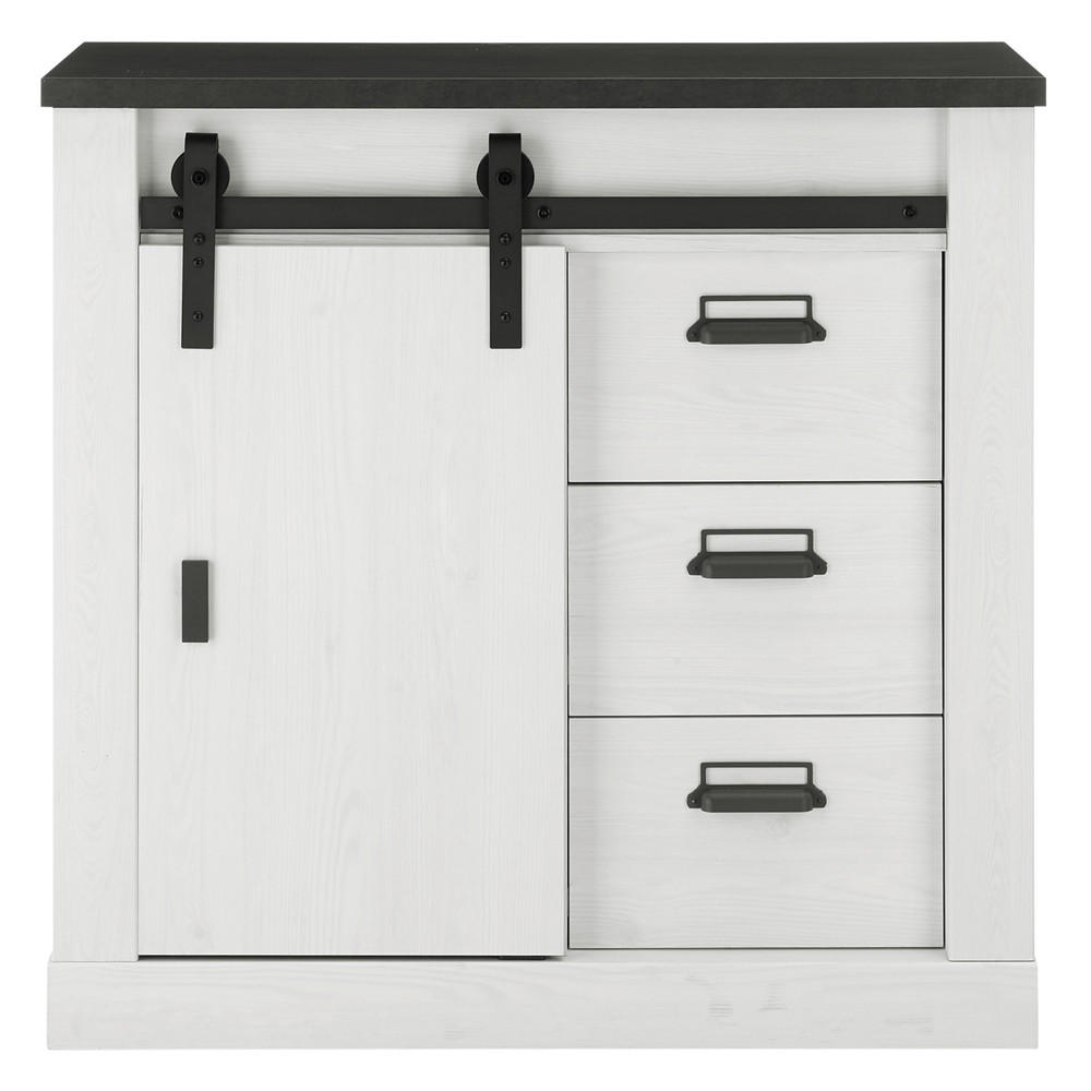 KOMMODE Shelton-61 - Weiß, Holzwerkstoff (93/91/43cm) - Lomado