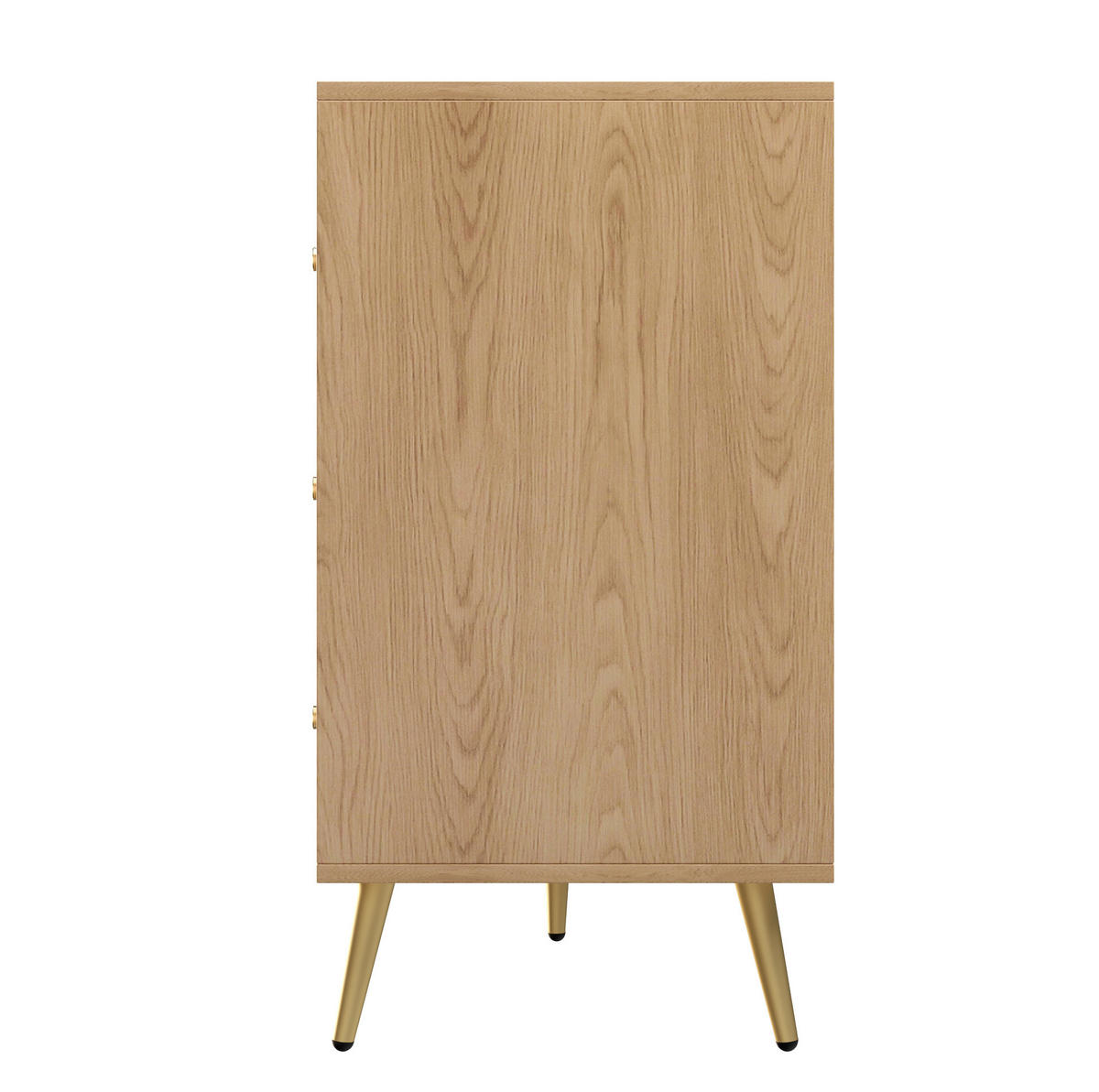 KOMMODE 120/39/80 cm mit 9 Schubladen und Eisenbeinen - Naturfarben, Holzwerkstoff (120/80/39cm) - BEAOK