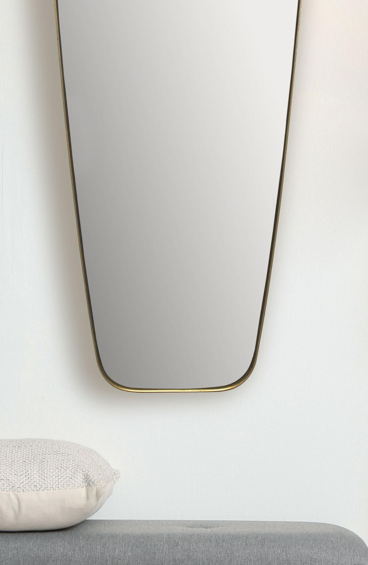 WANDSPIEGEL Rechteckig Metall Gold 38x100 cm Abgerundeter Rahmen - Goldfarben, Glas (38/100/3cm) - KADIMA DESIGN