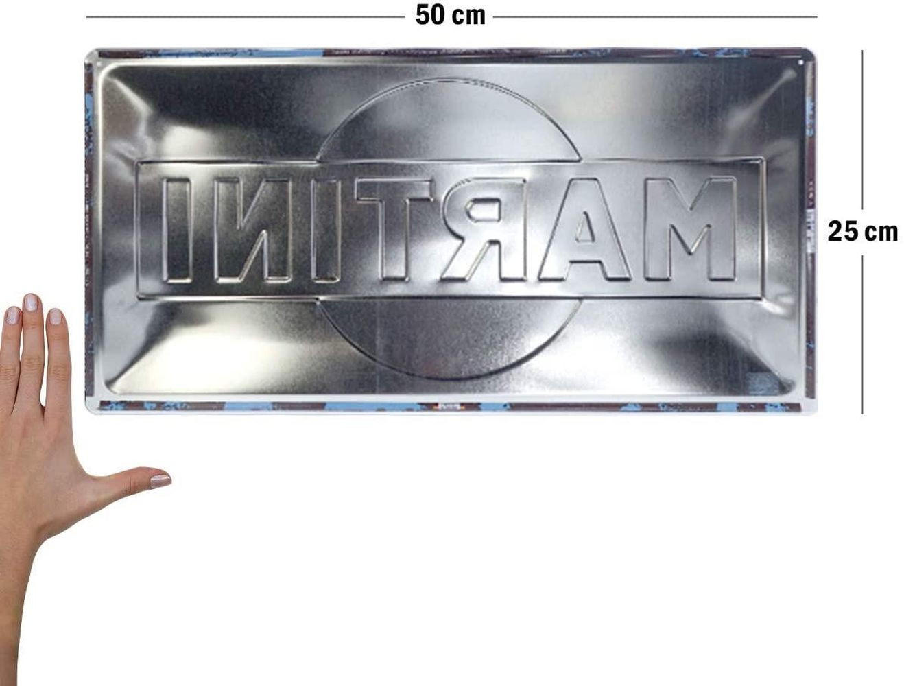 BLECHSCHILD 25/50 cm Martini Logo White - Multicolor, Metall (50/25/1cm) - Nostalgic-Art