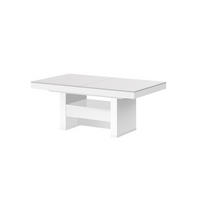 COUCHTISCH rechteckig Hellgrau Beigeton matt Weiß Hochglanz Höhenverstellbar ausziehbar 12/75/55 cm - Weiß Hochglanz/Beige, Holzwerkstoff (75/120/55cm)