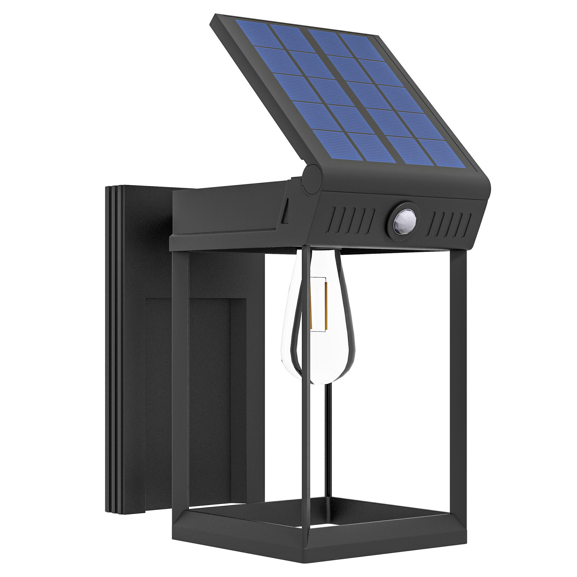 SOLAR Wandleuchte, LED Außenleuchte Gartenleuchte mit Warmweißes Licht, Schwarz - Schwarz, Kunststoff (14/24/24cm) - Outsunny