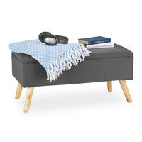 SITZBANK - Anthrazit, Holz/Holzwerkstoff (79.5/39.5/39.5cm) - Relaxdays