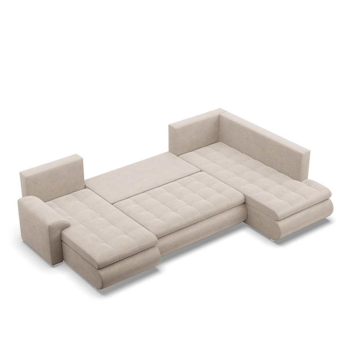 U-SOFA MIT SCHLAFFUNKTION FORESTA, Beige - Beige, Textil (300/89/200cm)