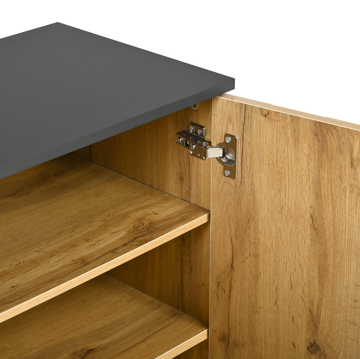 SCHUHSCHRANK 80/91,5/35 cm Natur aus Spanplatte mit höhenverstellbaren Fächern - Naturfarben, Holzwerkstoff (80/91/35cm) - OKMYHOME