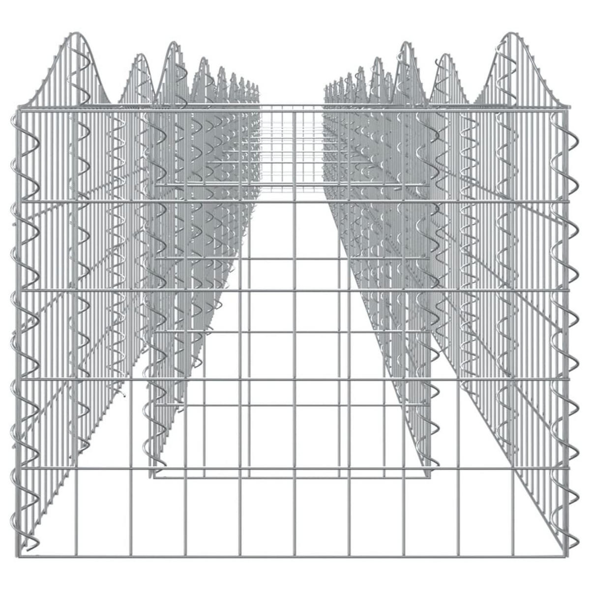 GABIONEN-HOCHBEET mit Hochbogen 800x50x50 cm Verzinktes Eisen - Silberfarben, Metall (80/50/50cm) - furnicato
