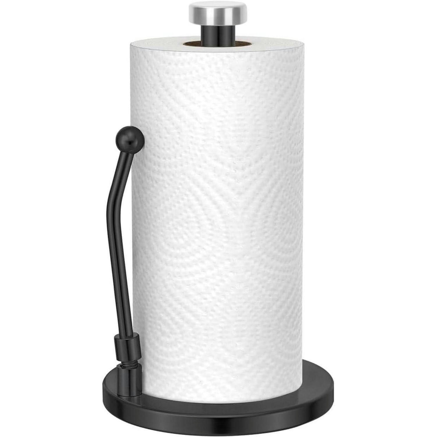 KÜCHENROLLENHALTER mit Federarm Mattschwarz - Weiß, Metall (20.5/7.6/36.5cm)