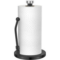 KÜCHENROLLENHALTER mit Federarm Mattschwarz - Weiß, Metall (20.5/7.6/36.5cm)