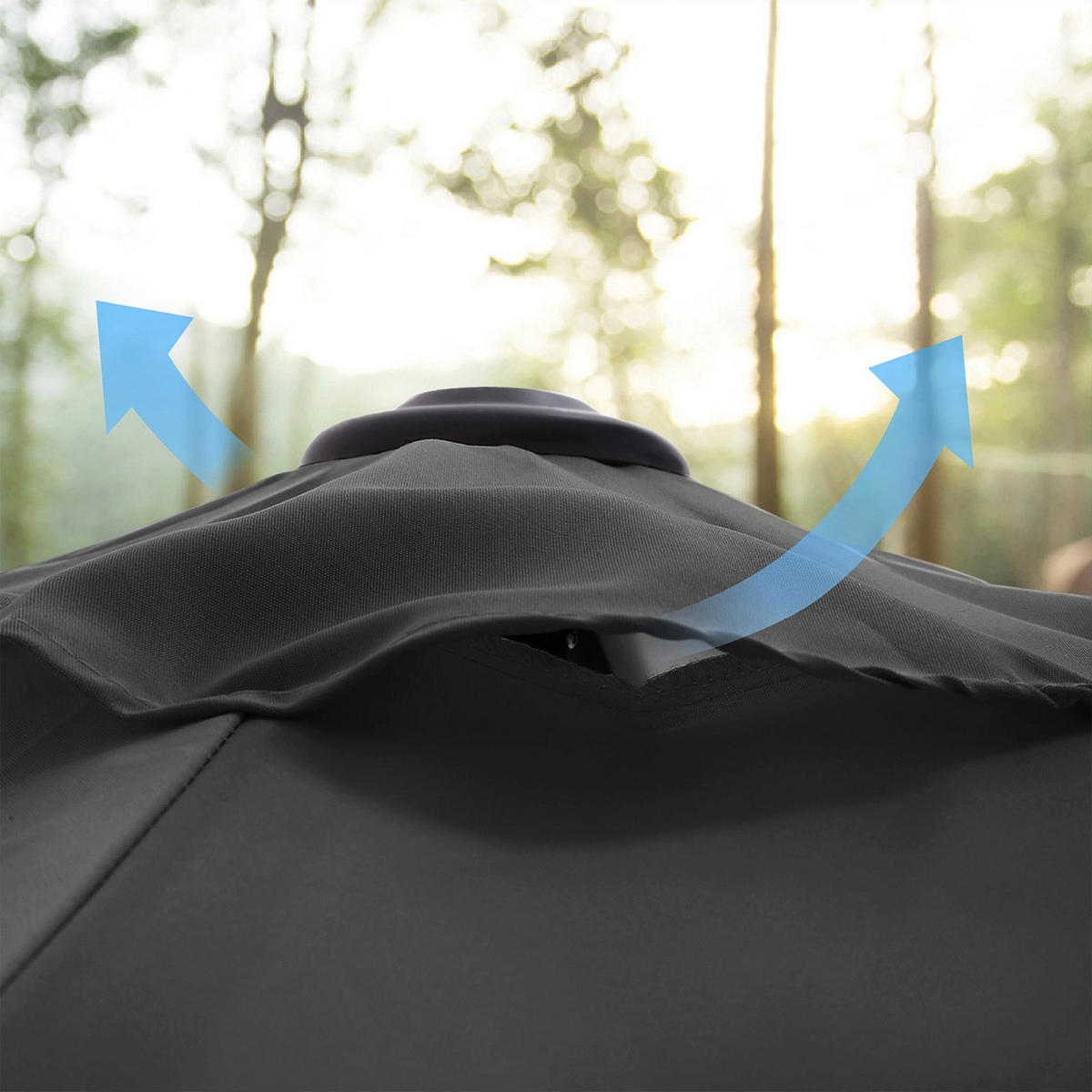 SONNENSCHIRM MARKTSCHIRM - Grau, Textil (200/200cm) - Hansiro