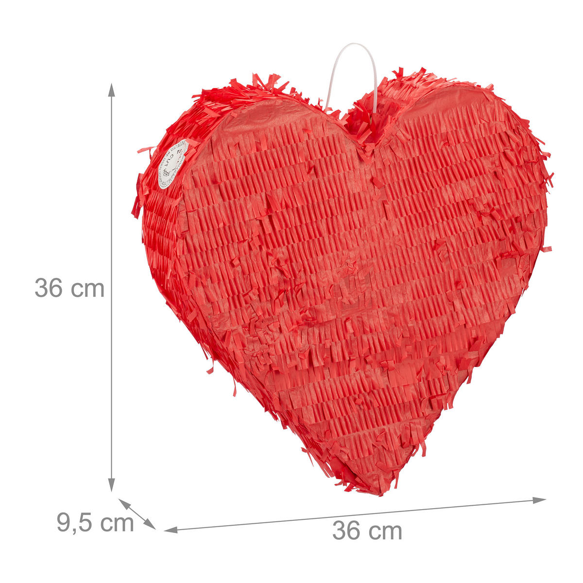 PINATA - Rot, Papier/Wellpappe (36/36/9.5cm) - Relaxdays