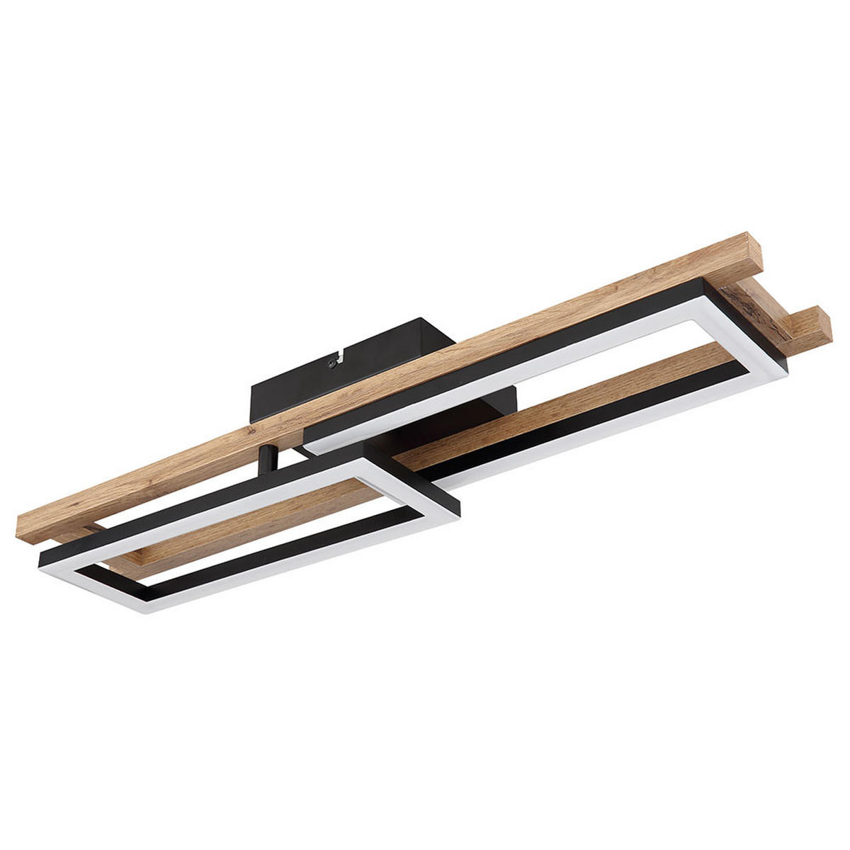 LED DECKENLEUCHTE ILLA Holzoptik Braun - Braun, Metall (69/36.5/10.5cm) - Globo Lighting