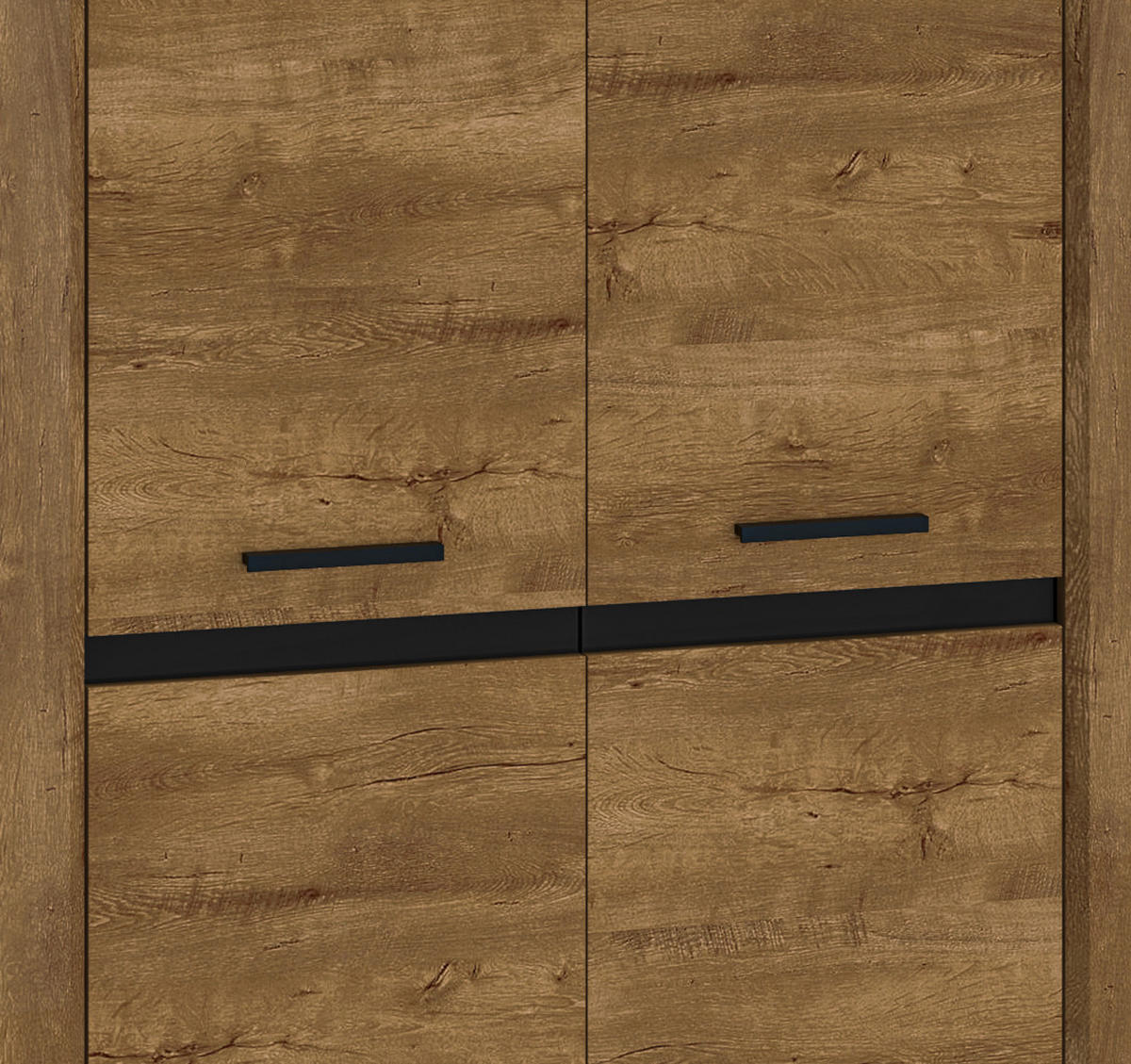 KLEIDERSCHRANK Baltica Lefkas Eiche / schwarz 90 / 54 / 200cm - Eichefarben/Braun, Holz/Holzwerkstoff (90/200/54cm) - Feldmann-Wohnen
