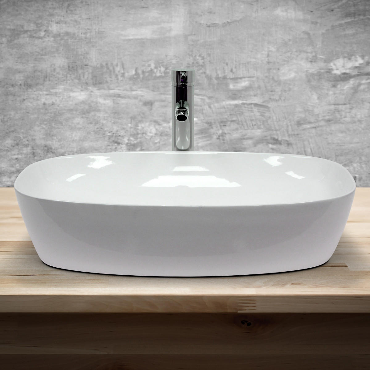 WASCHBECKEN - Weiß, Keramik (38/14/60.5cm) - LuxeBath