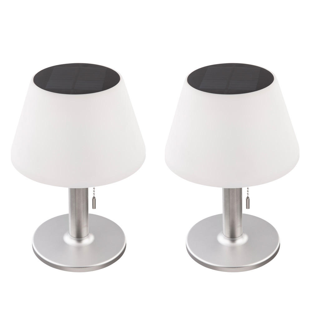 LED AUSSENLEUCHTE Kunststoff Silber 2er Set - Silberfarben, Metall (18.5/18.5/28cm)