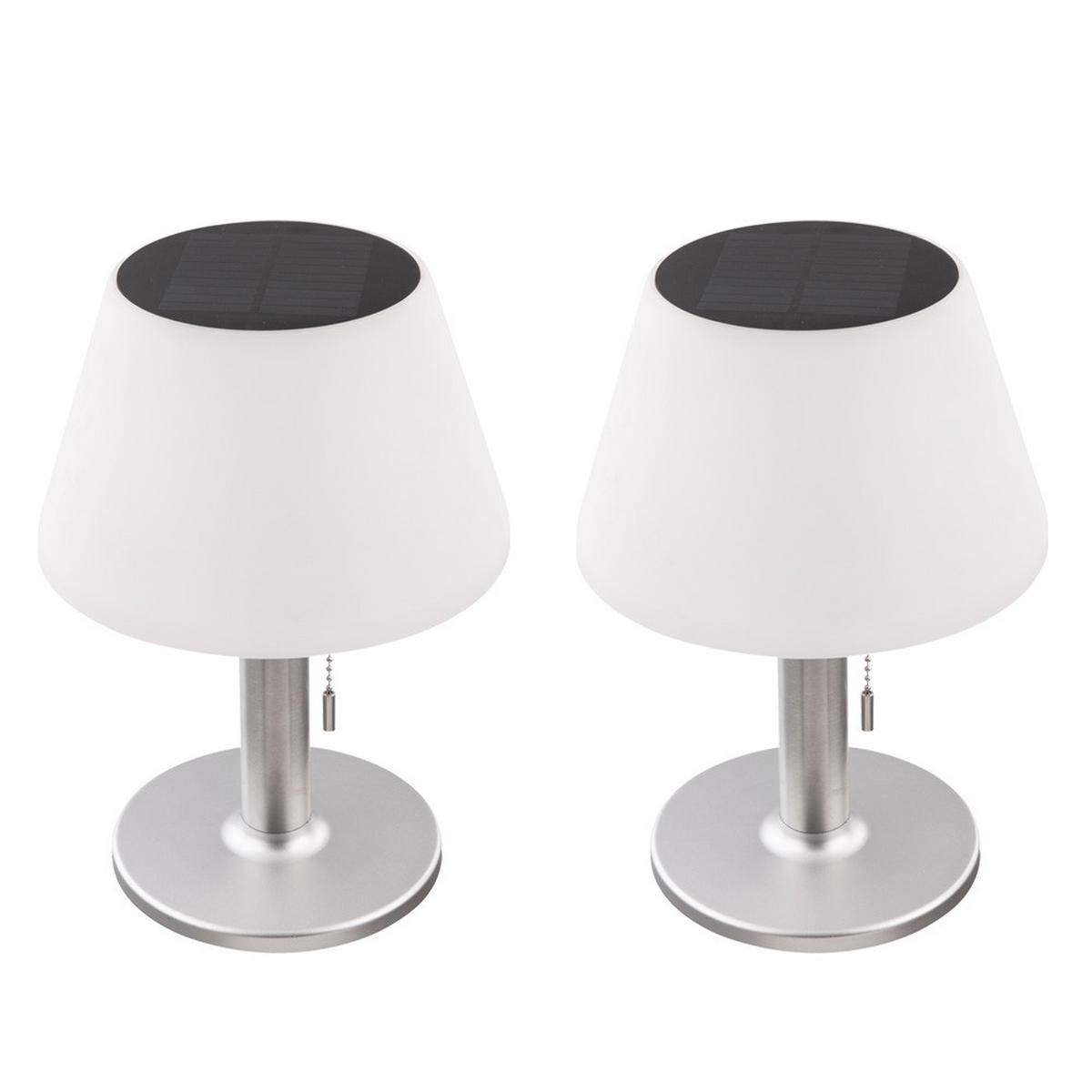 LED AUSSENLEUCHTE Kunststoff Silber 2er Set - Silberfarben, Metall (18.5/18.5/28cm)
