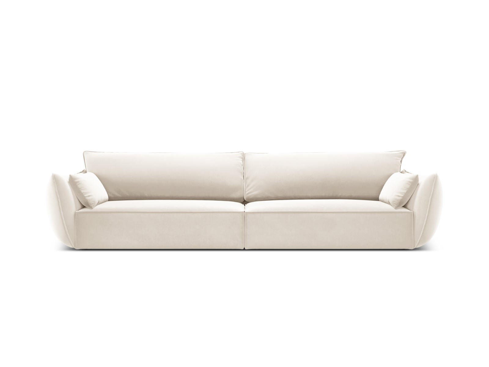 SOFA Kaelle aus Samt leichtes beige 4 Sitzplätze - Creme, Textil (110/85/248cm) - Micadoni