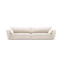 SOFA Kaelle aus Samt leichtes beige 4 Sitzplätze - Creme, Textil (110/85/248cm) - Micadoni