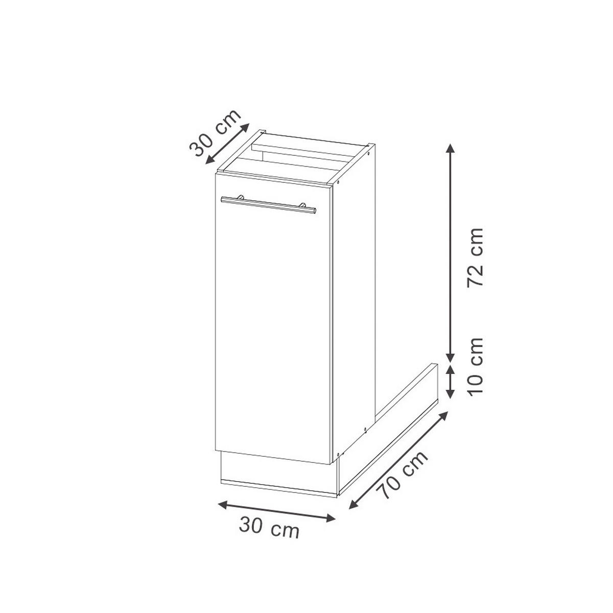 KUCHYŇSKÝ OSTROV Fame-Line Antracitový vysoký lesk - antracitová/vysoce lesklá černá, kompozitní dřevo (30/82/70cm) - Vicco