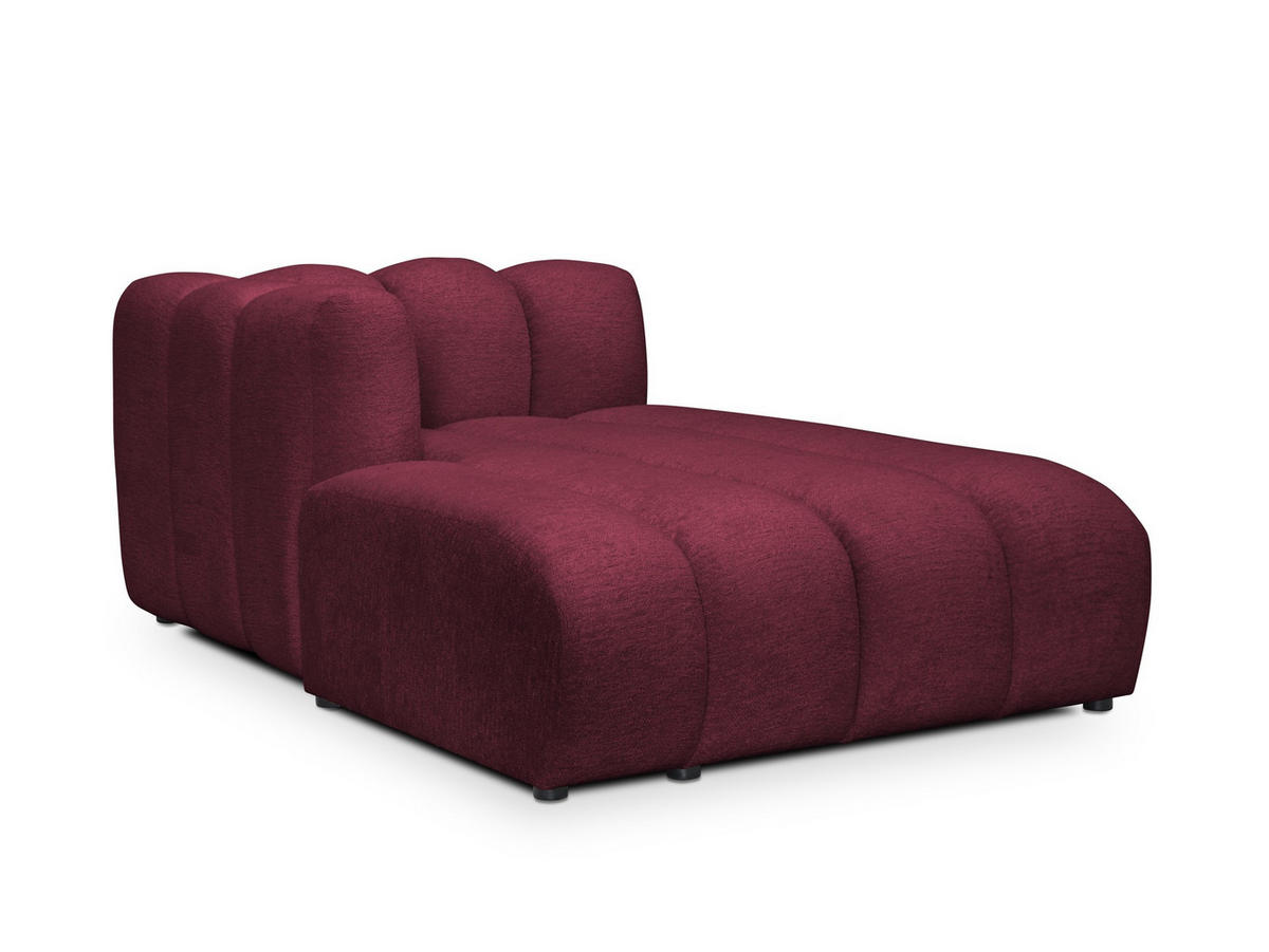 SOFAELEMENT Links Chenille Stoff Rot - Bordeaux/Schwarz, Holzwerkstoff/Kunststoff (179/70/113cm) - Makamii