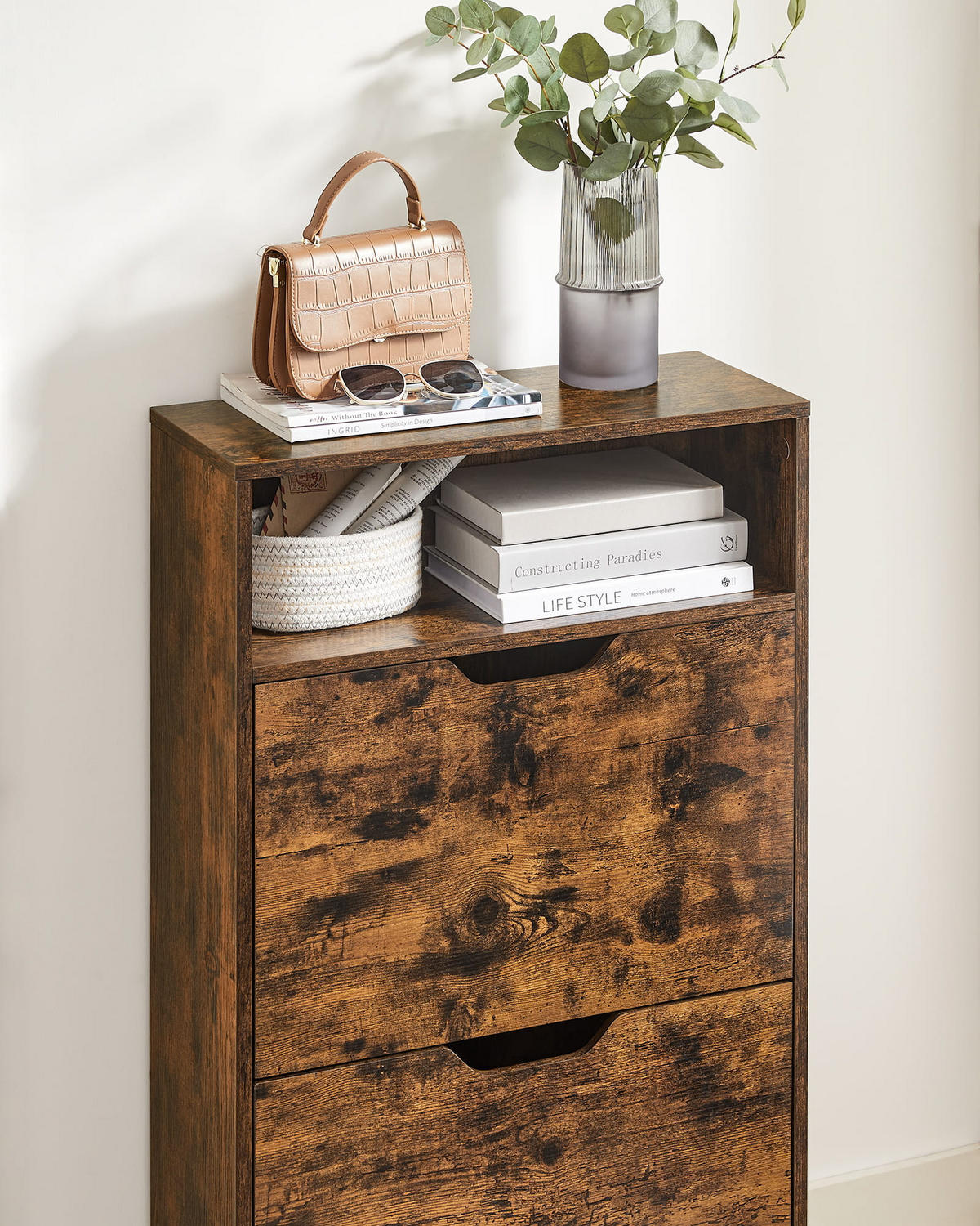 SCHUHSCHRANK, braun - Braun, Holzwerkstoff/Kunststoff (60/102/24cm) - A2A Home
