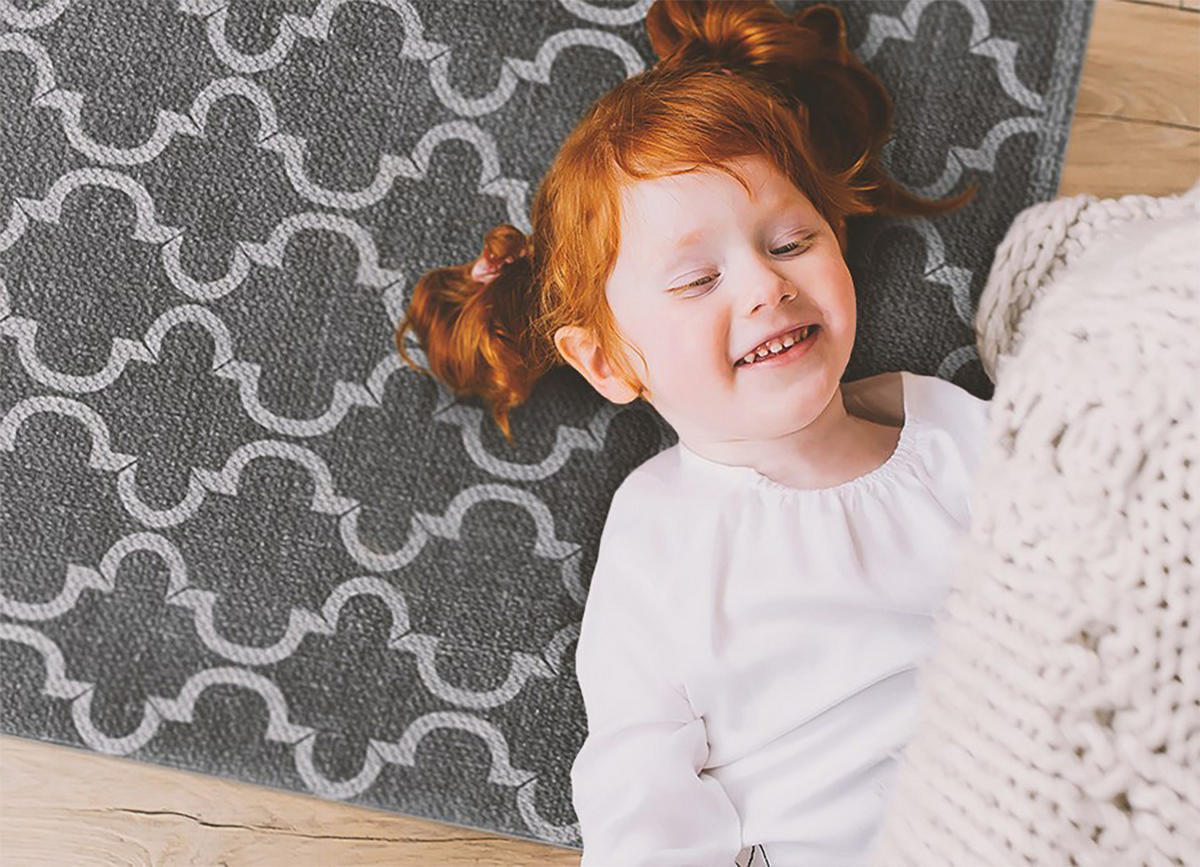 VINYL-TEPPICH 90x60 cm Grau - Grau, Kunststoff (60/1.6cm) - ArtPrintCave