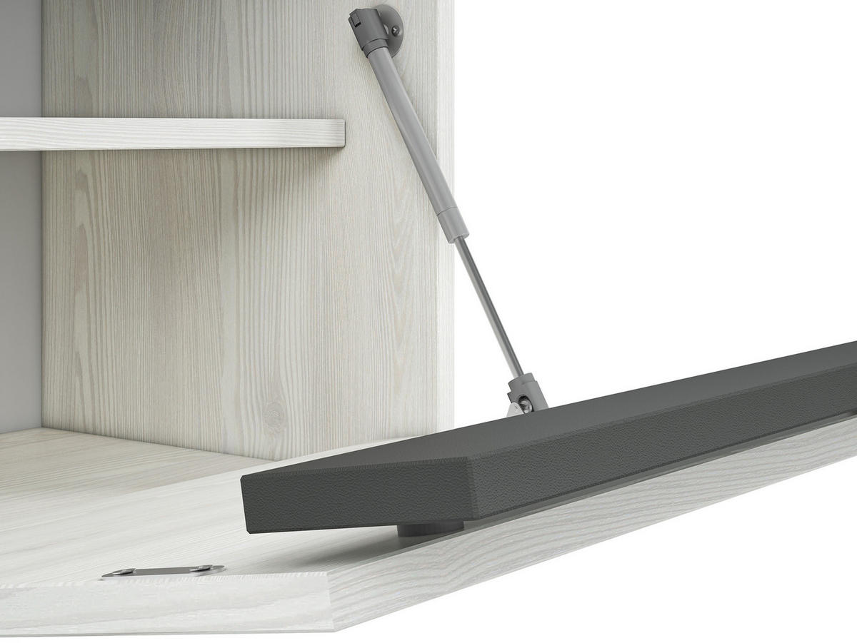 SITZBANK Hyga Pinie weiß / anthrazit 50 / 34 / 47cm - Weiß/Grau, Holz/Holzwerkstoff (50/47/34cm) - Feldmann-Wohnen